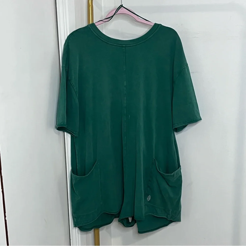 Free People Hotshot Tee Romper in Heritage Green Size Medium NWOT